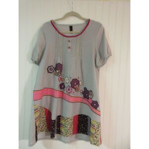 Sacred Threads dress grey with appliqué free size